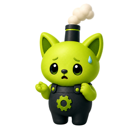 提案資料づくりに悩むxFactoryマスコット