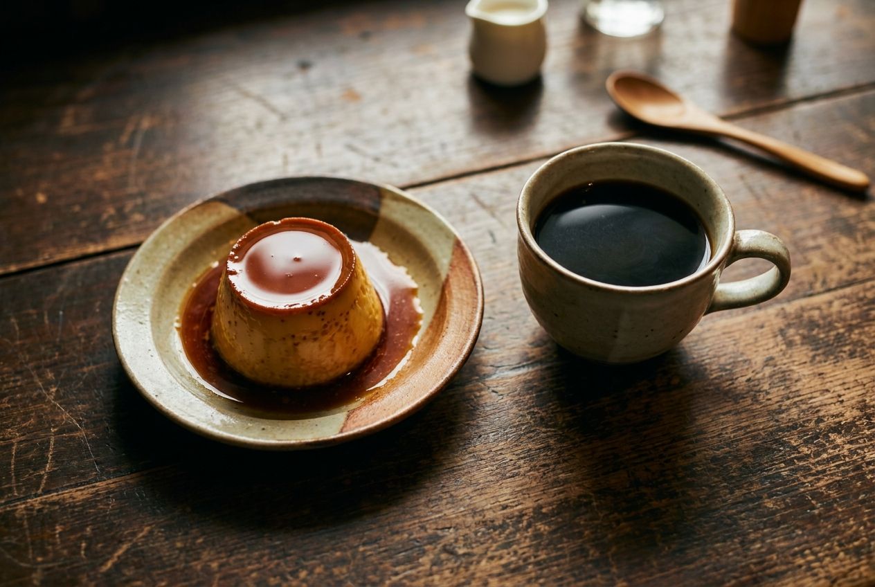 自家製プリンと珈琲のセット