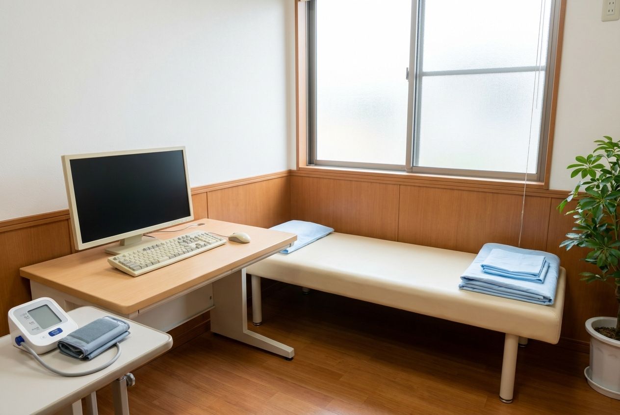 落ち着いた色調の診察室